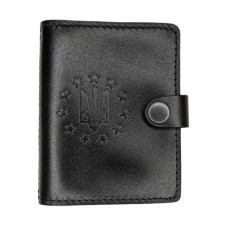 Обкладинка шкіряна паспорта ID-картки із застібкою Чорний