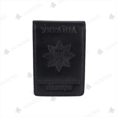 Обкладинка шкіряна ПОЛІЦІЯ Жетон Чорний