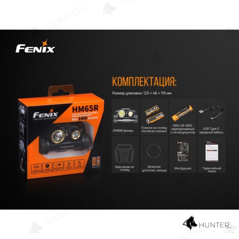 Ліхтар налобний Fenix HM65R
