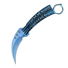 Балисонг синій Kerambit з чохлом