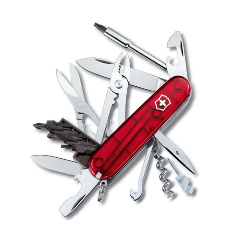 Ніж Victorinox Cybertool L 91мм Червоний прозорий