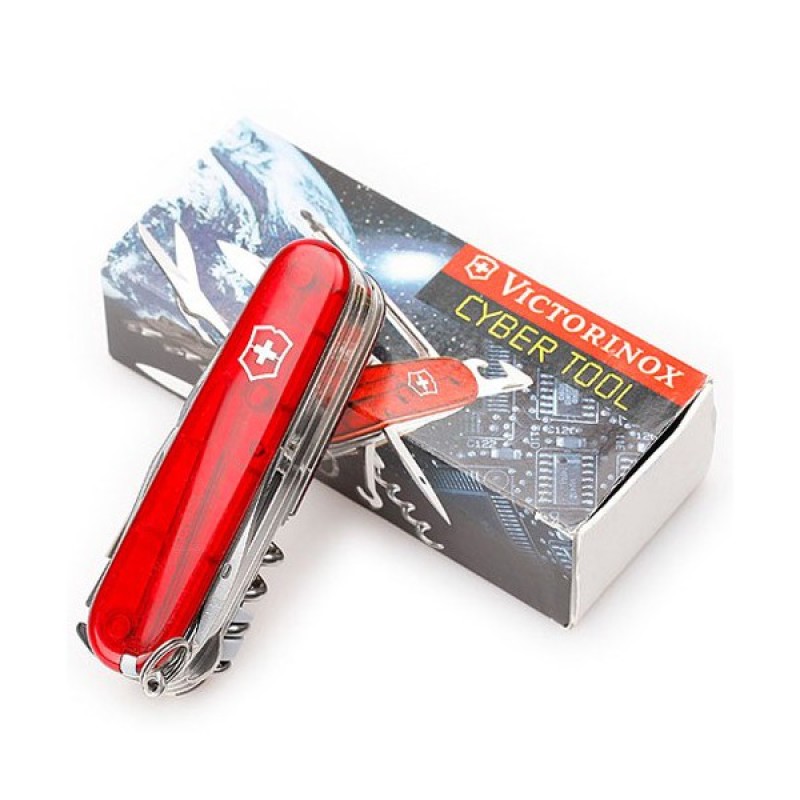 Ніж Victorinox Cybertool M 91мм Червоний прозорий