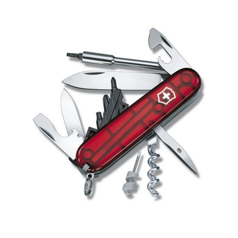 Ніж Victorinox Cybertool S 91мм Червоний прозорий