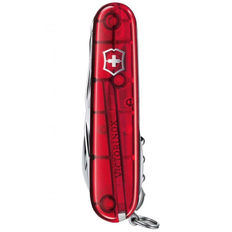 Ніж Victorinox Huntsman 91мм Червоний прозорий