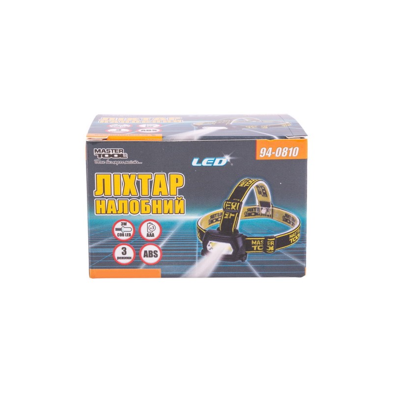 Ліхтар налобний Mastertool - 1LED x 3 Вт (3 режима)