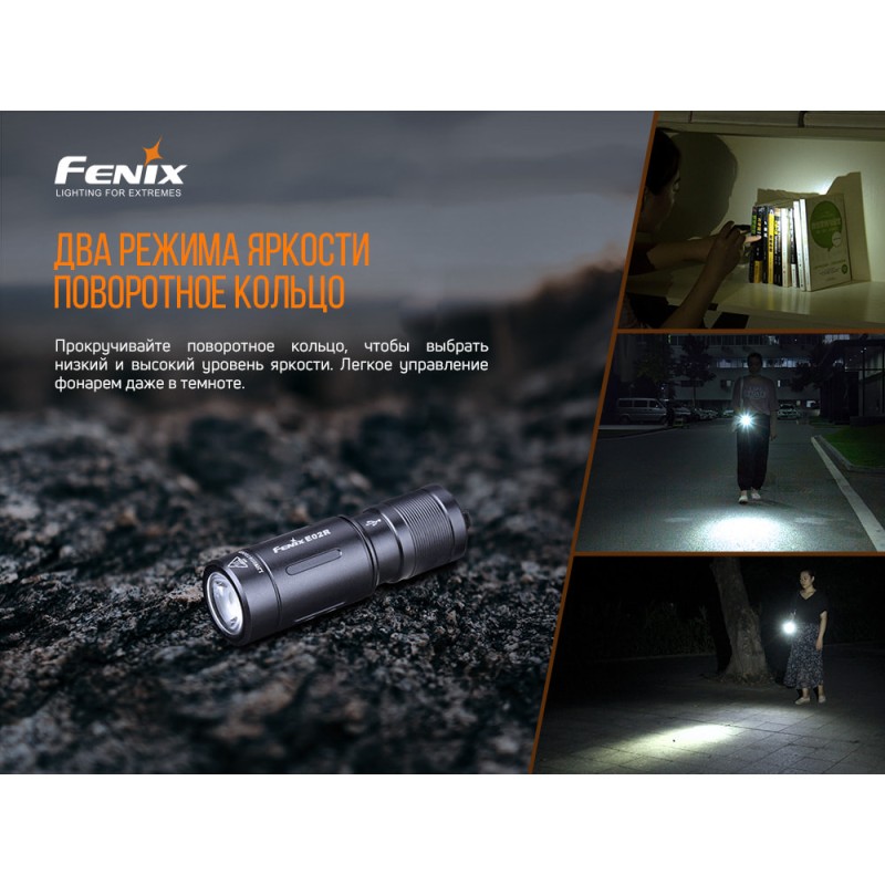 Ліхтар ручний Fenix E02R Синій