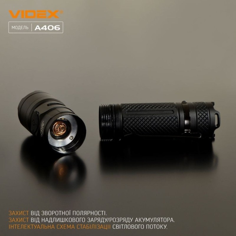 Ліхтар ручний VIDEX VLF-A406 (4000Lm) з акумулятором 21700