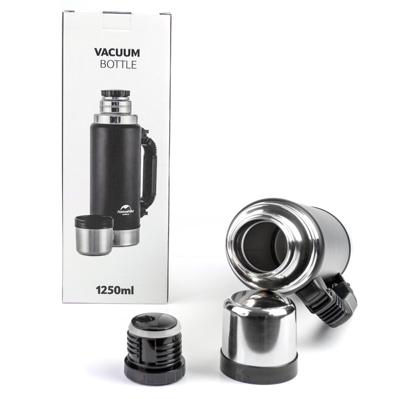 Термос Naturehike Q-9H 304 сталь, 1.25л Черный