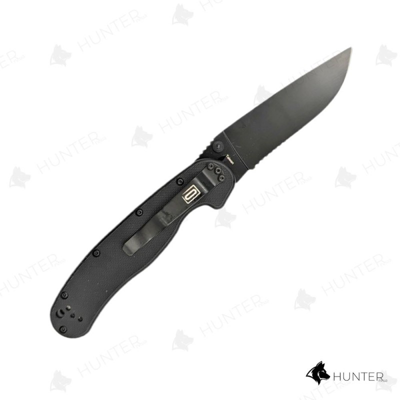 Ніж складний Ontario RAT-1 Folder, напівсерейтор (8847) Чорний