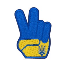 Шеврон "Victory hand" (7,5x5,5см) липучка Жовто-блакитний