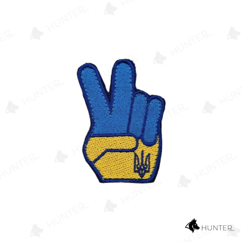 Шеврон "Victory hand" (7,5x5,5см) липучка Жовто-блакитний