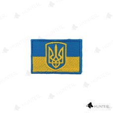 Прапорець України з тризубом (7,5х5см) липучка Жовто-блакитний