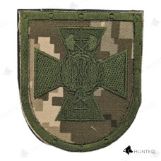 Шеврон СБУ (щит) зелена нитка, липучка Піксель