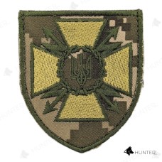 Шеврон ДСЗІ (щит) 7х8см липучка Піксель