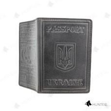 Обкладинка шкіряна "Закордонний паспорт-1" Чорний