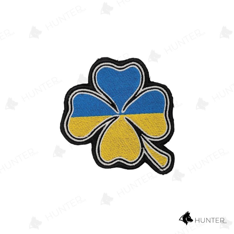 Шеврон Символ удачі чотирилисник 8,5х8,5см Жовто-блакитний