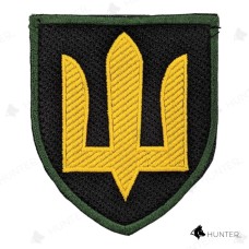 Шеврон Танкові війська (зашите поле, тризуб) липучка Чорний