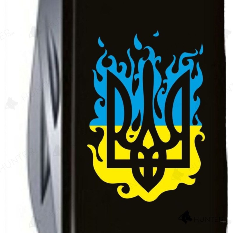 Ніж Victorinox Spartan Ukraine 91мм (12 функцій) Вогняний тризуб Чорний