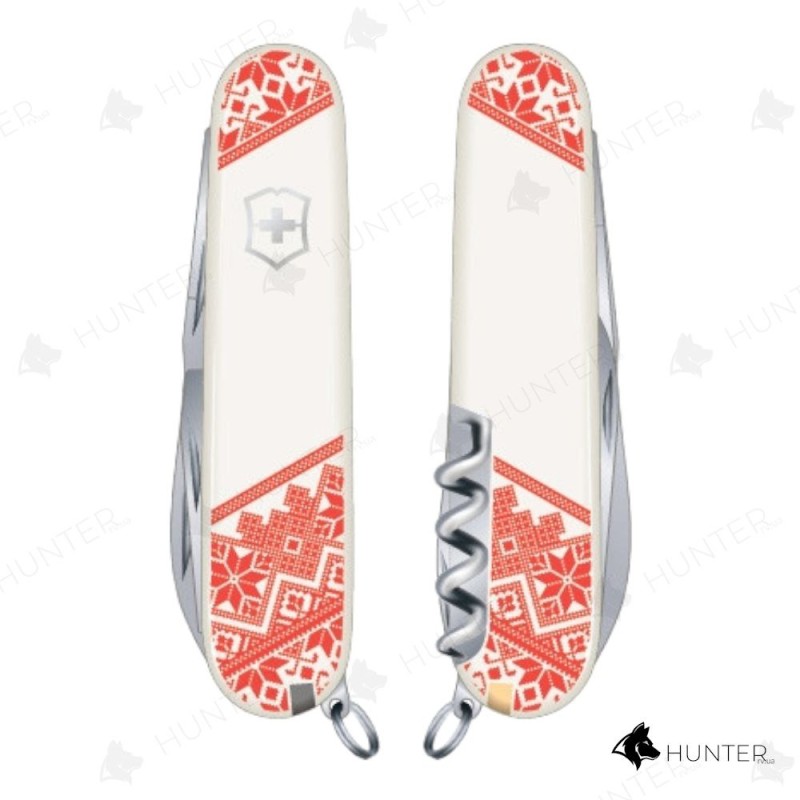 Ніж Victorinox Climber Ukraine 91мм (14 функцій) Вишиванка Білий