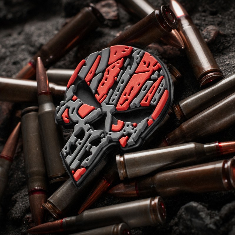 Патч Ukrainian Punisher 3D PVC Red/Black