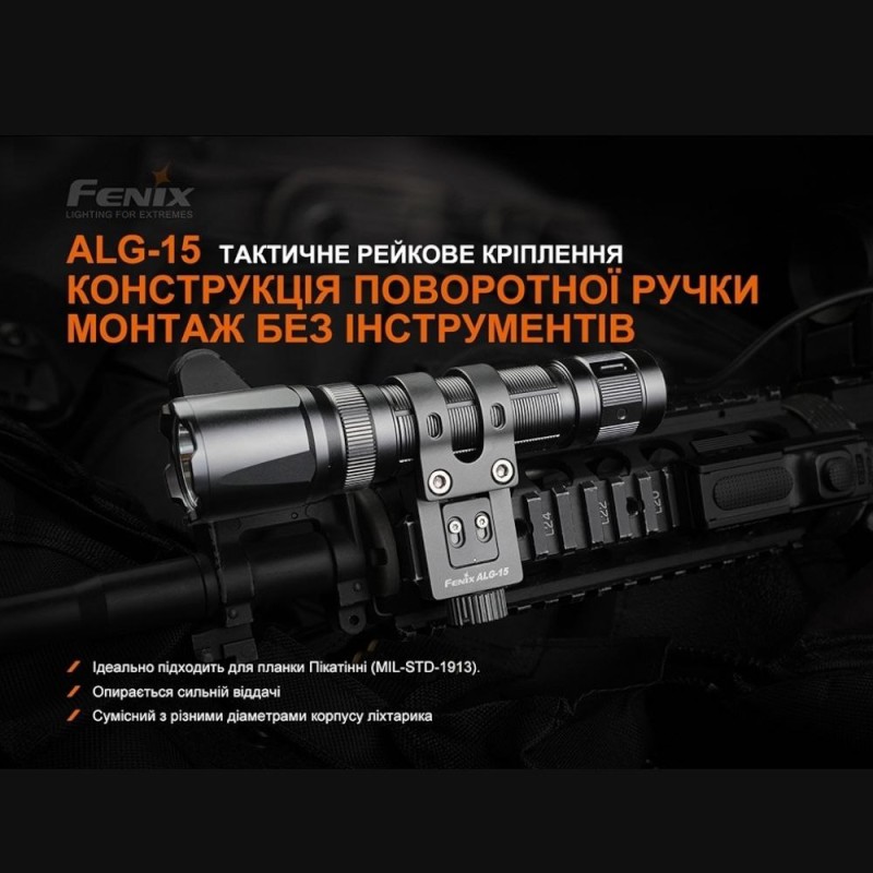 Кріплення на зброю для тактичних ліхтарів Fenix ALG-15 (22,5 - 26 мм)
