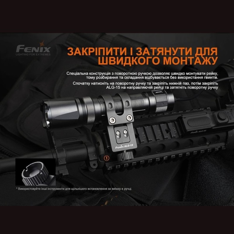 Кріплення на зброю для тактичних ліхтарів Fenix ALG-15 (22,5 - 26 мм)