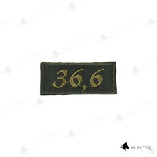 Нашивка "36,6" 6х2,5см на липучці Олива