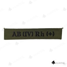 Нашивка "Група крові 4+" ЗСУ (нитка чорна, на липучці) Олива