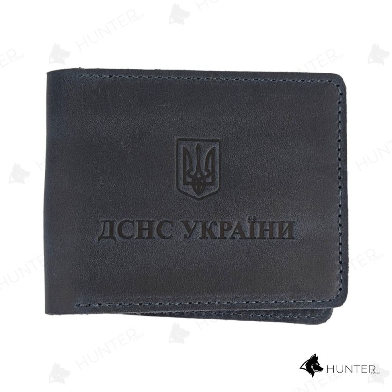 Обкладинка для документів шкіра Крейзі "ДСНС" Синій