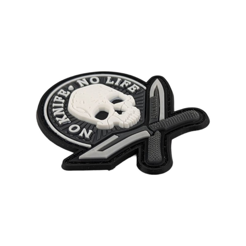 Патч No Knife No Life ПВХ Black/White