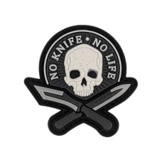 Патч No Knife No Life ПВХ Black/White